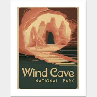 Retro Poster of Wind Cave National Park Posters and Art